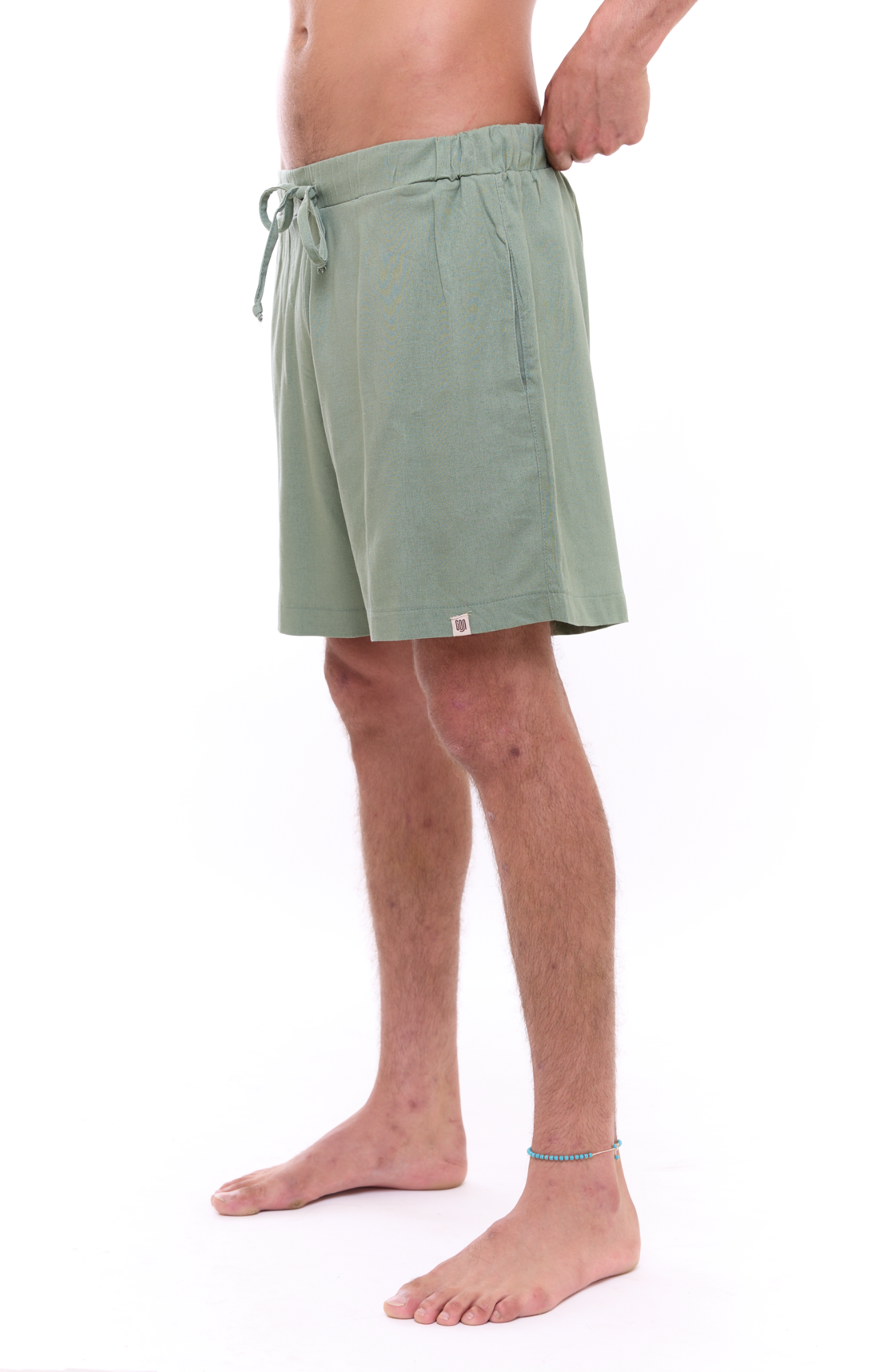 Green - Unisex Linen Shorts