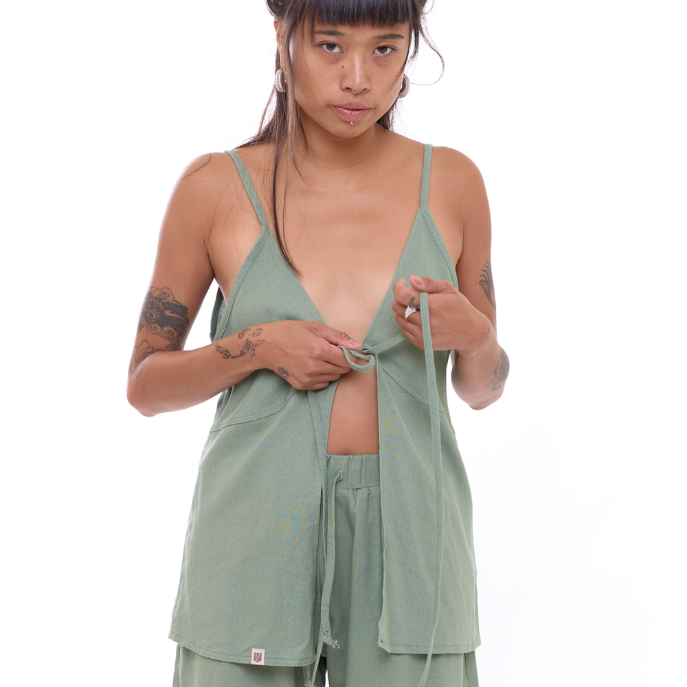 
                      
                        Green - Women Linen Top
                      
                    