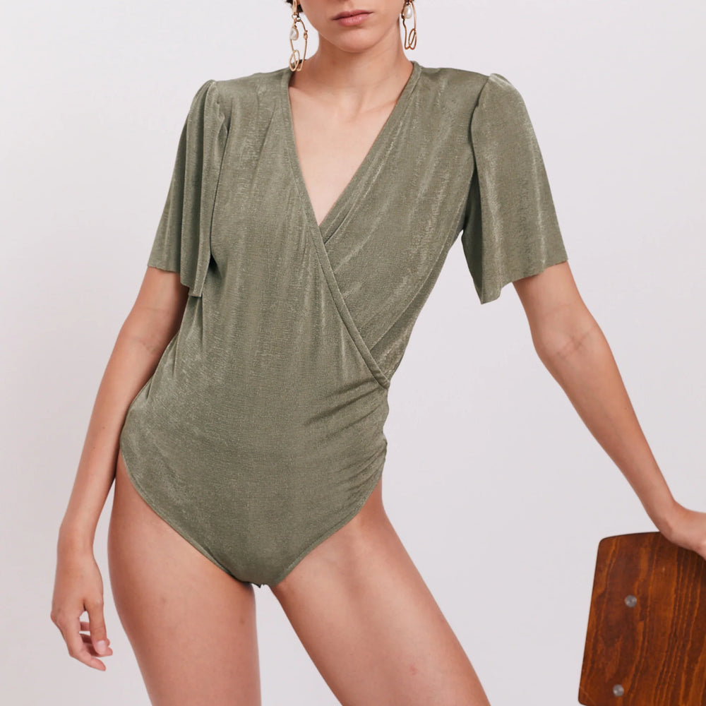 The wrap bodysuit | Olive