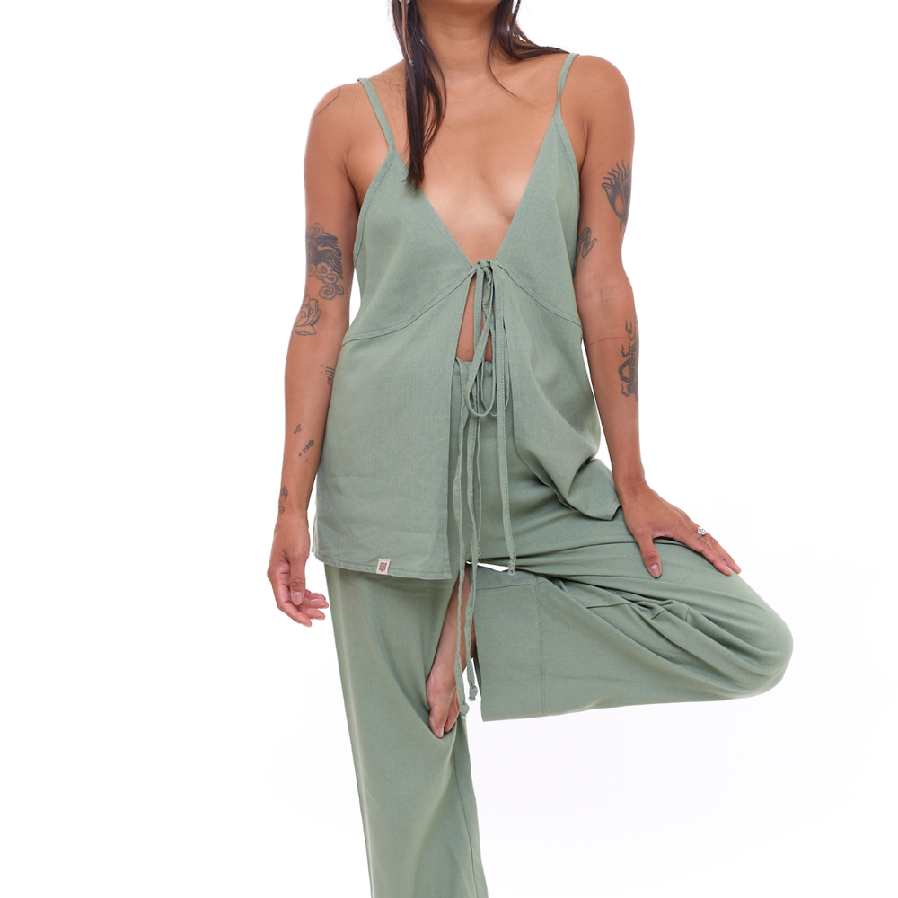 
                      
                        Green - Women Linen Top
                      
                    