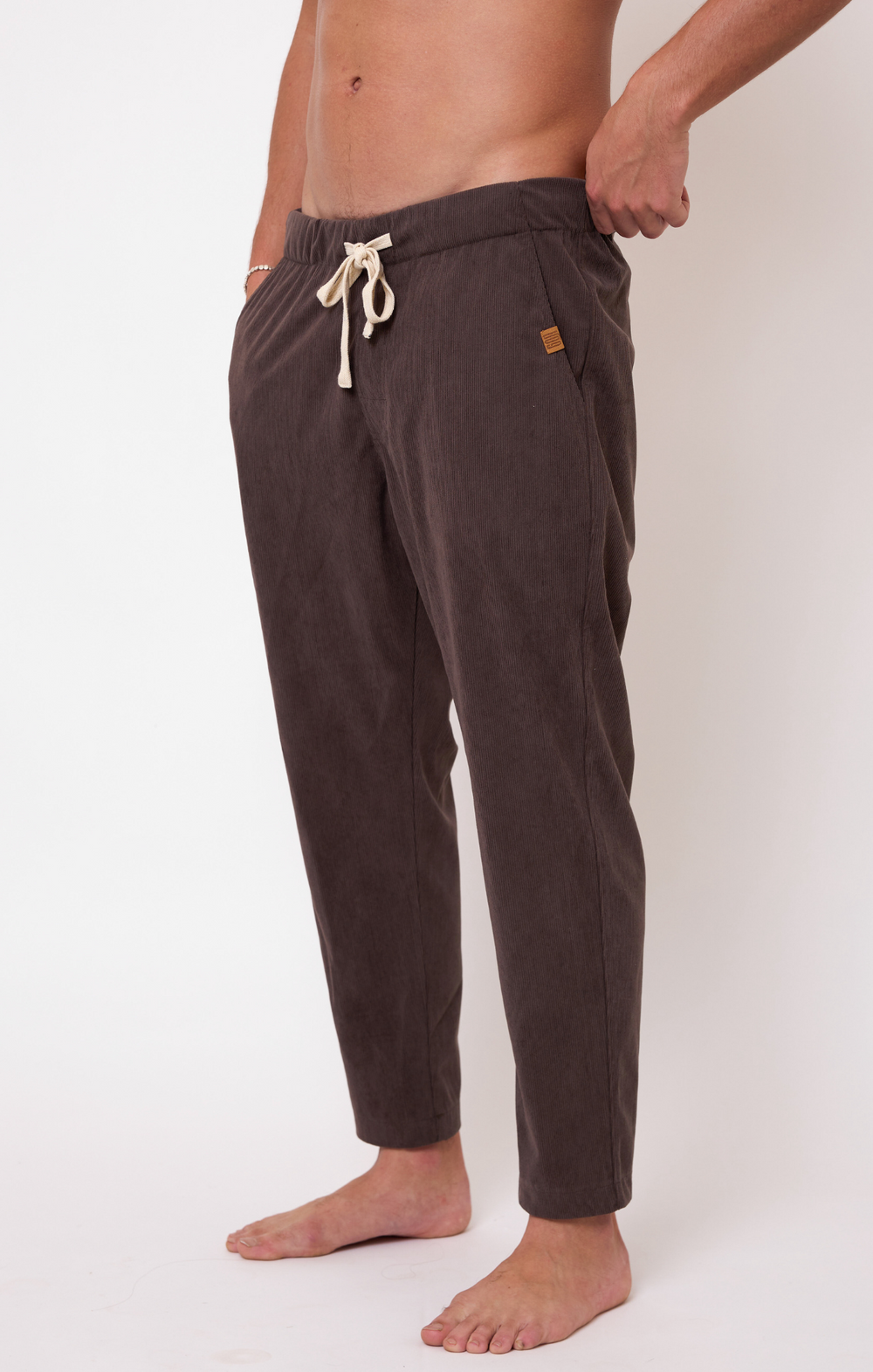 Dark Brown - Corduroy Long Pants