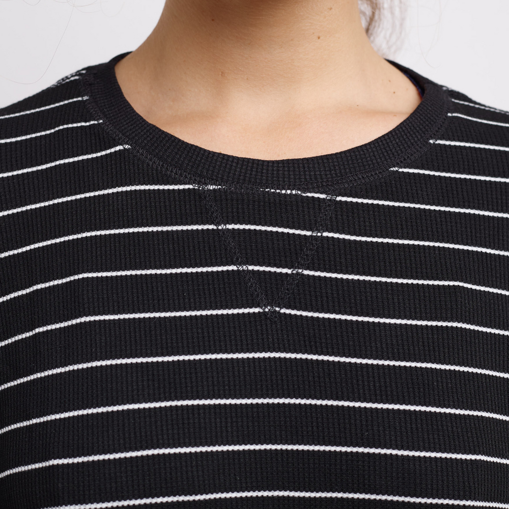 Black Stripes - Waffle Long Sleeve Shirts