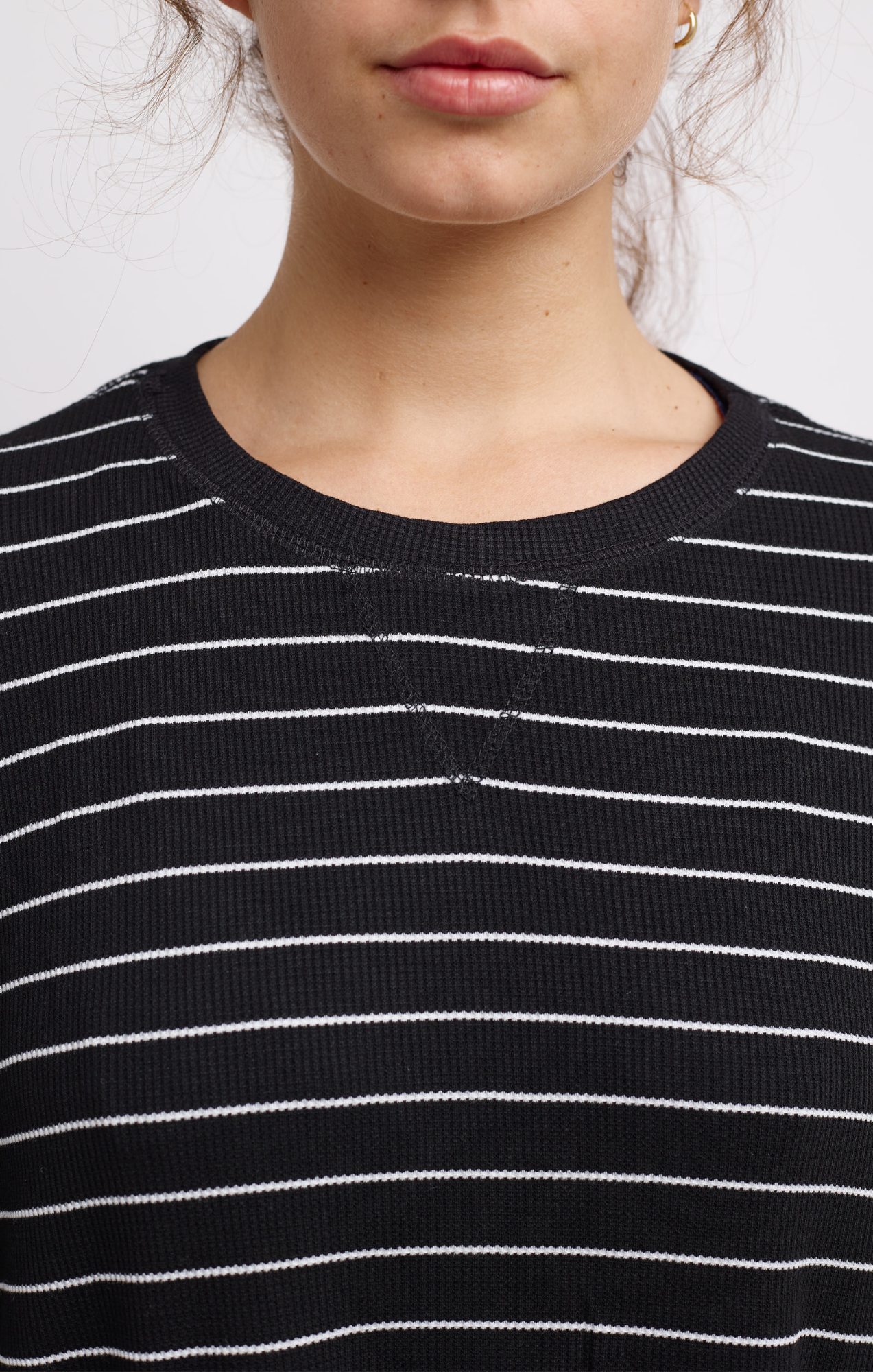 Black Stripes - Waffle Long Sleeve Shirts