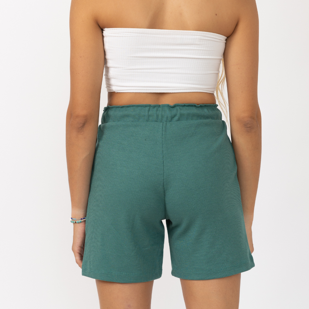 Turquoise - Woman Waffle Shorts