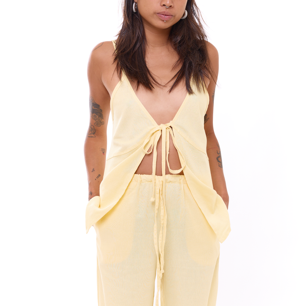 
                      
                        Yellow - Woman Linen Long Pants
                      
                    