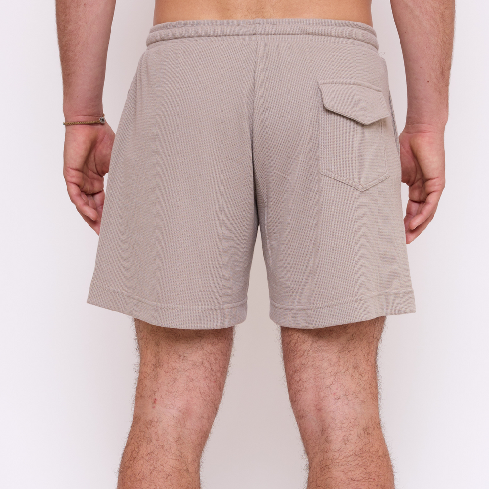 Khaki - Waffle Unisex Shorts