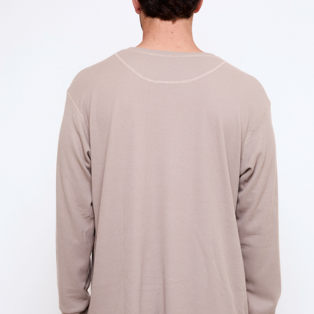 Khaki - Waffle Long Shirt