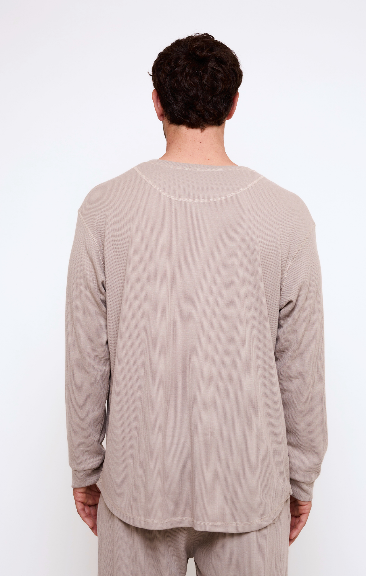 Khaki - Waffle Long Shirt