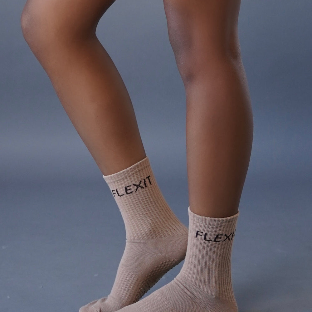 Mocha Pilates socks