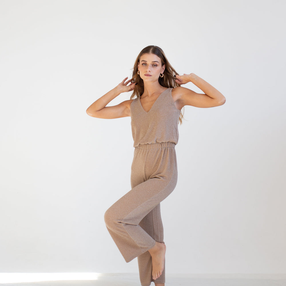 
                      
                        Sparkly Beige Maxi Jumpsuit
                      
                    