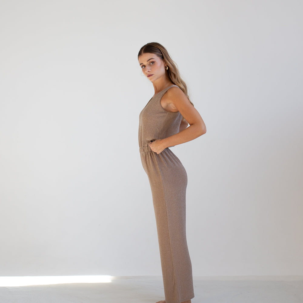 
                      
                        Sparkly Beige Maxi Jumpsuit
                      
                    