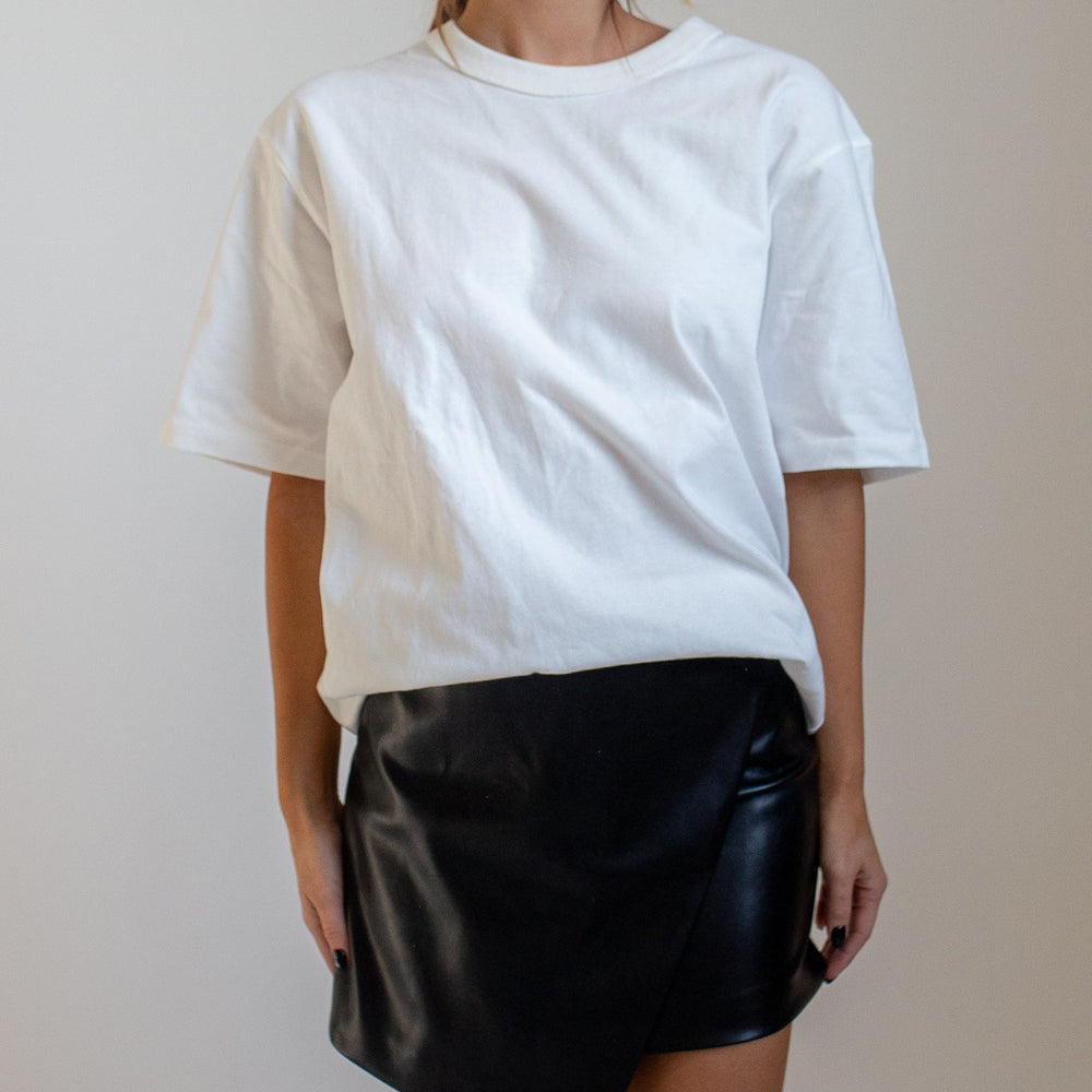 Faux Leather Wrap Skirt