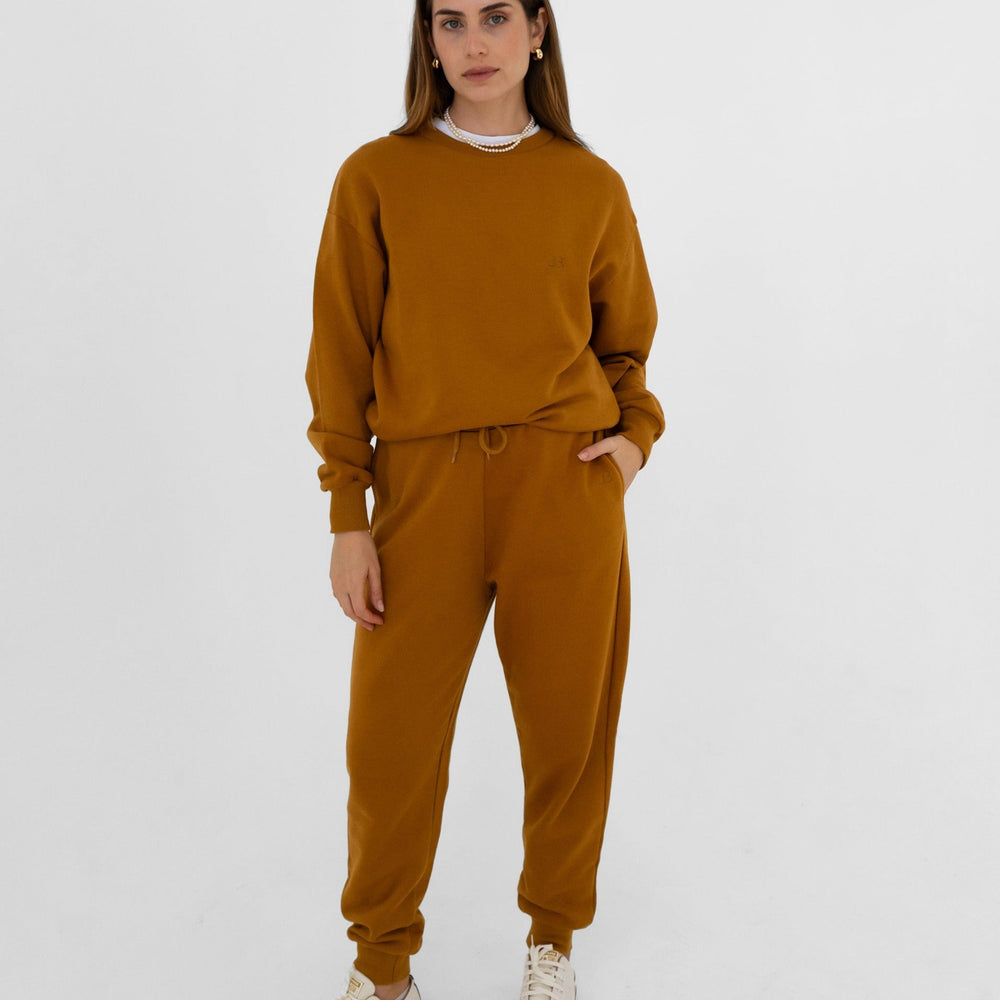 Camel tracksuit, full body picture