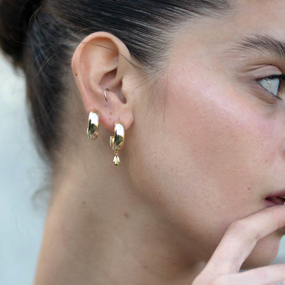 Golden hoops earrings