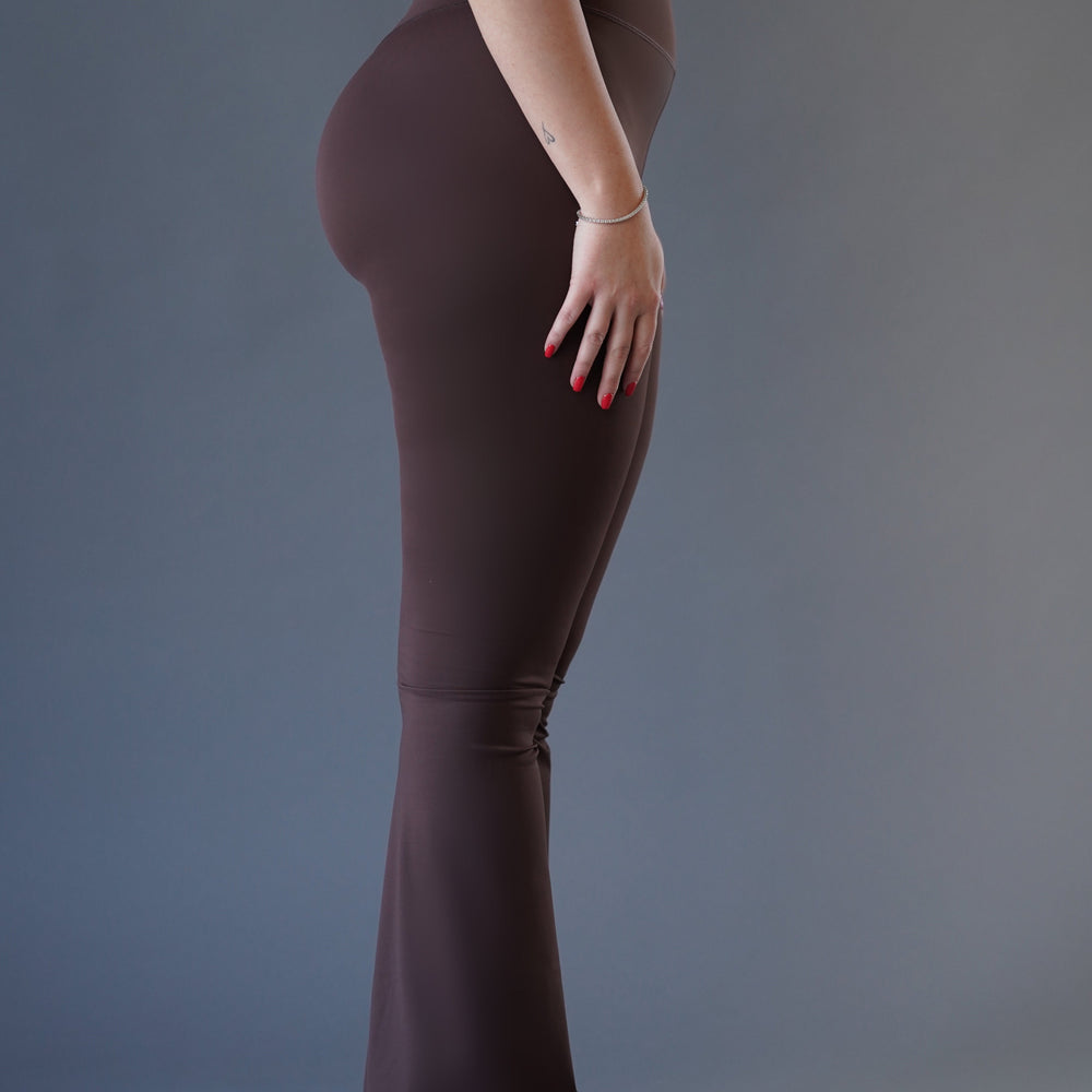 
                      
                        Chocolate flared leggings
                      
                    