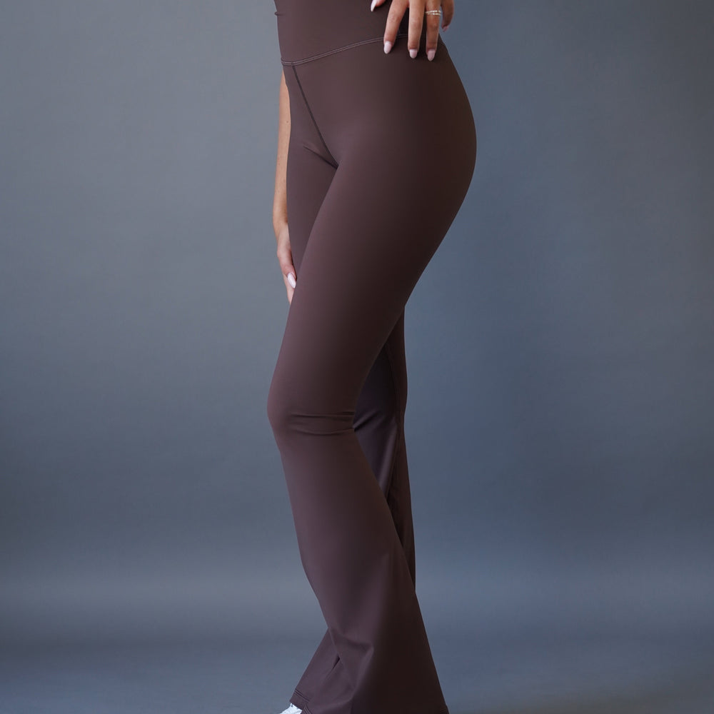 Chocolate flared leggings