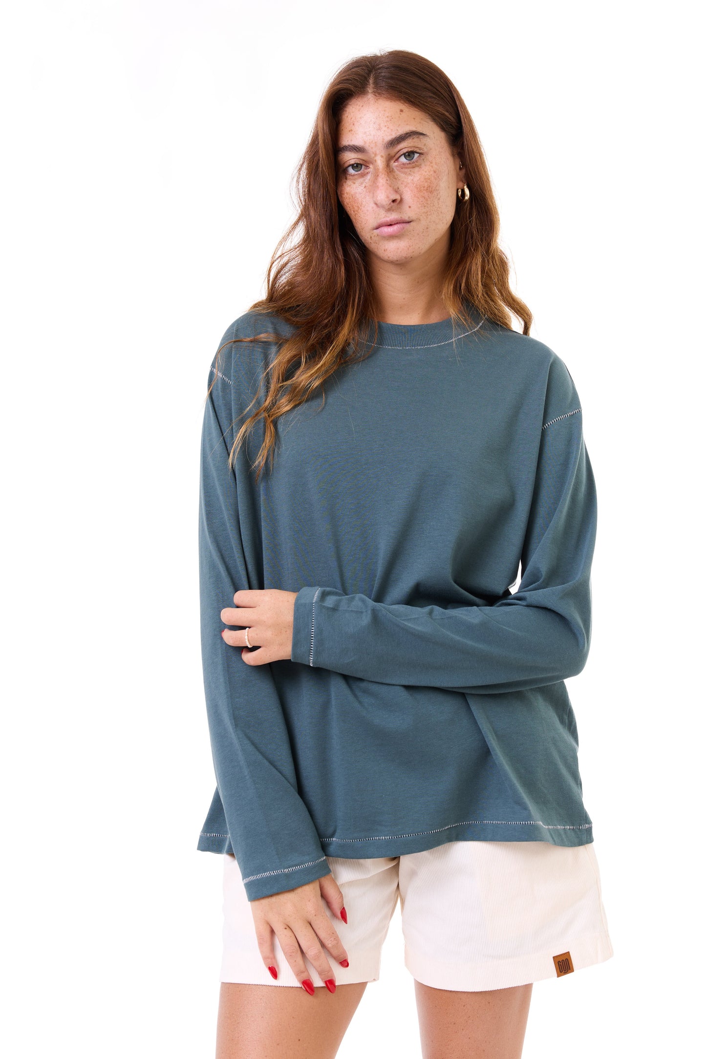 Turquoise - stitches long sleeves