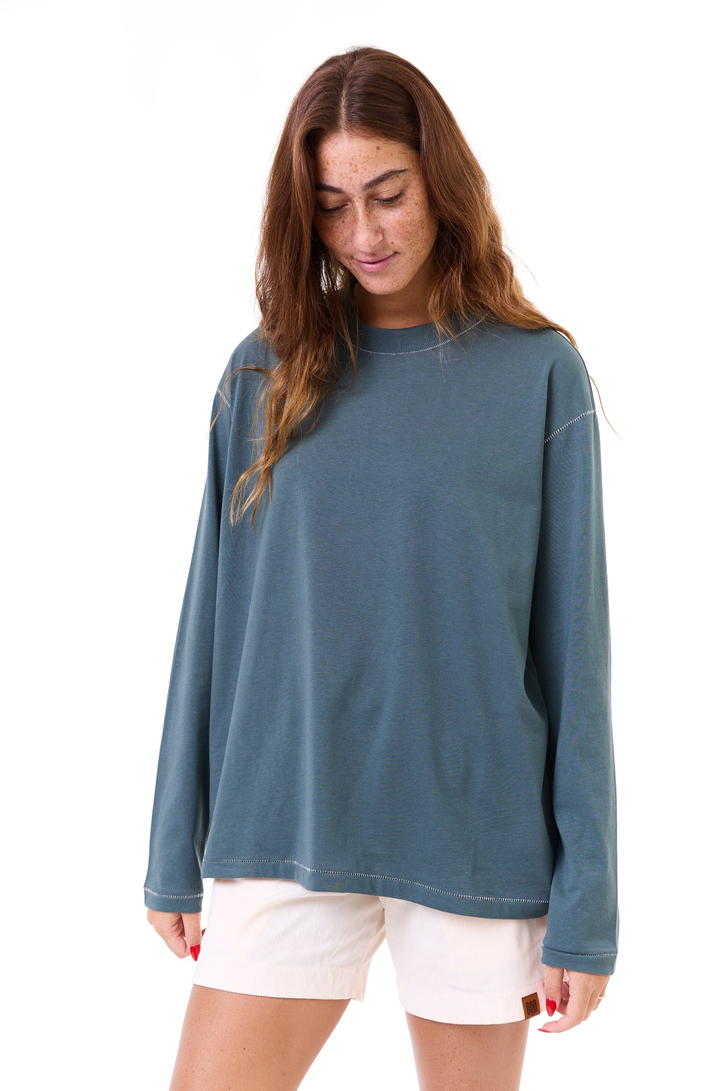 Turquoise - stitches long sleeves