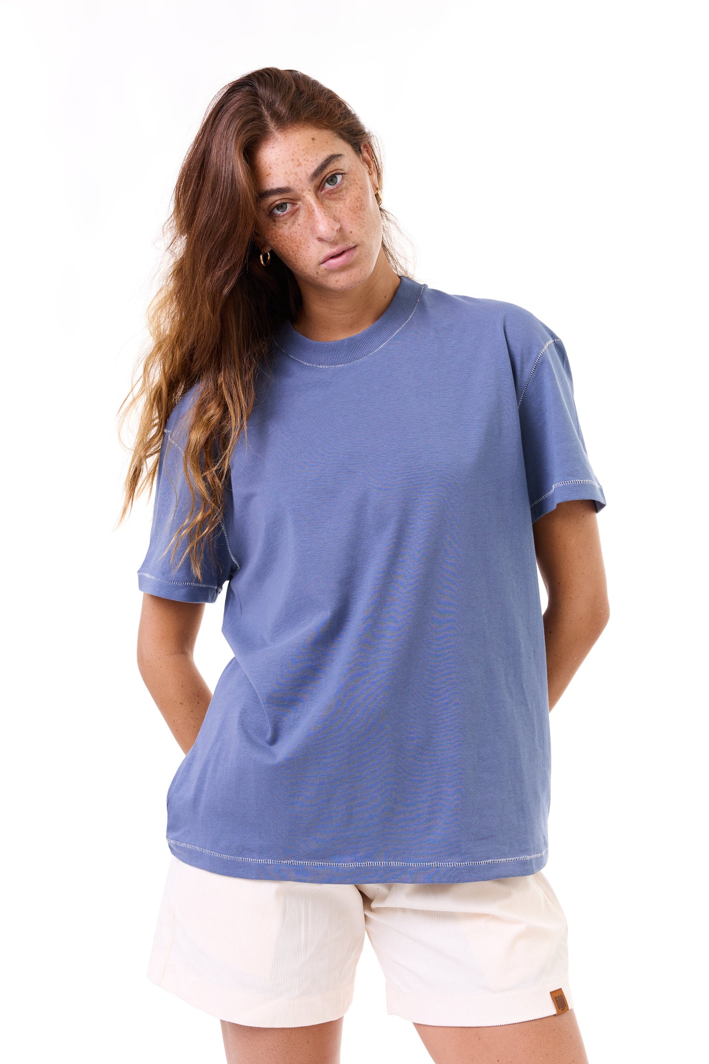 Blue - stitches t-shirt