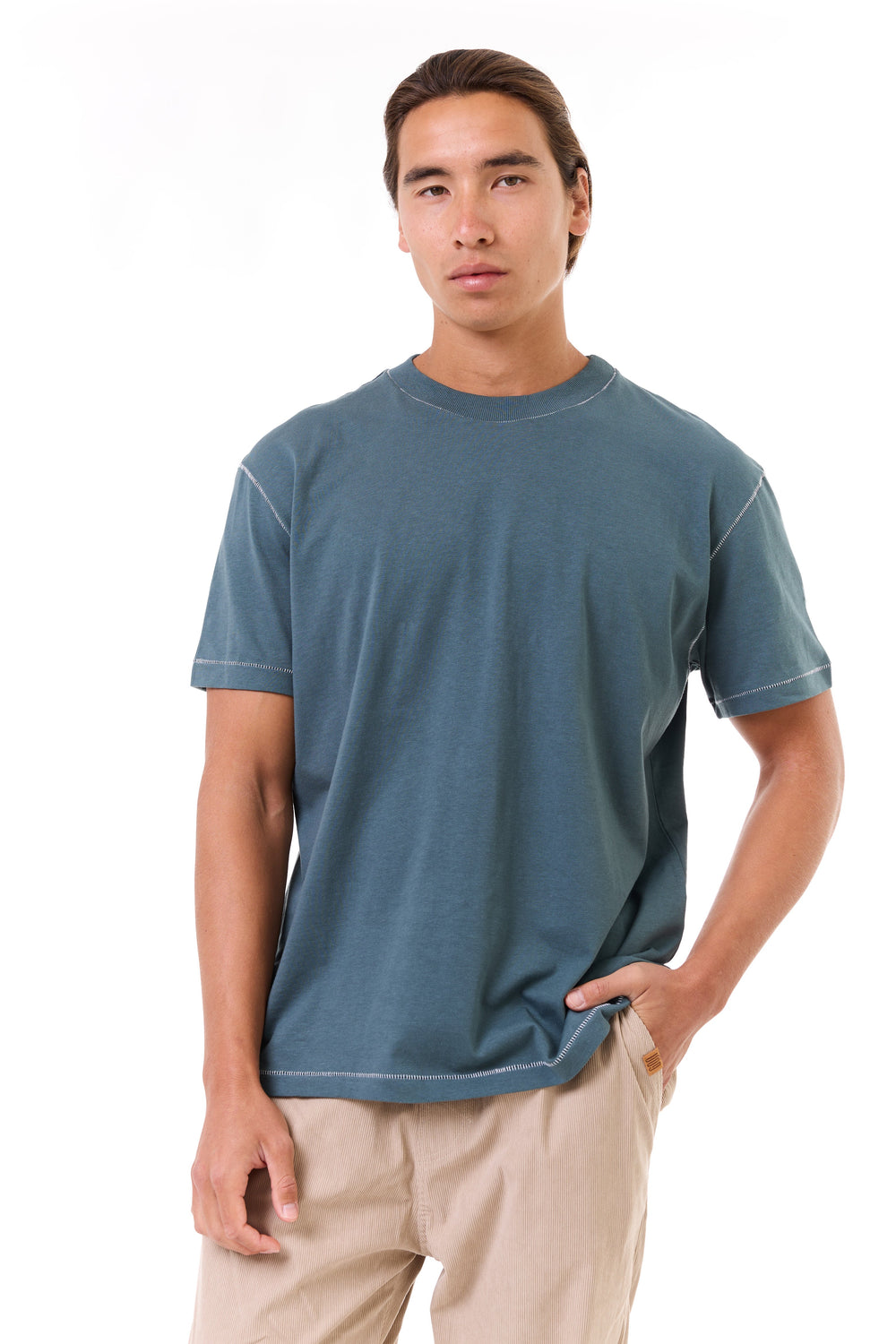 Turquoise - stitches t-shirt