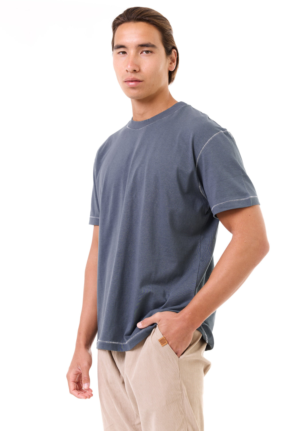 Gray wash - stitches t-shirt