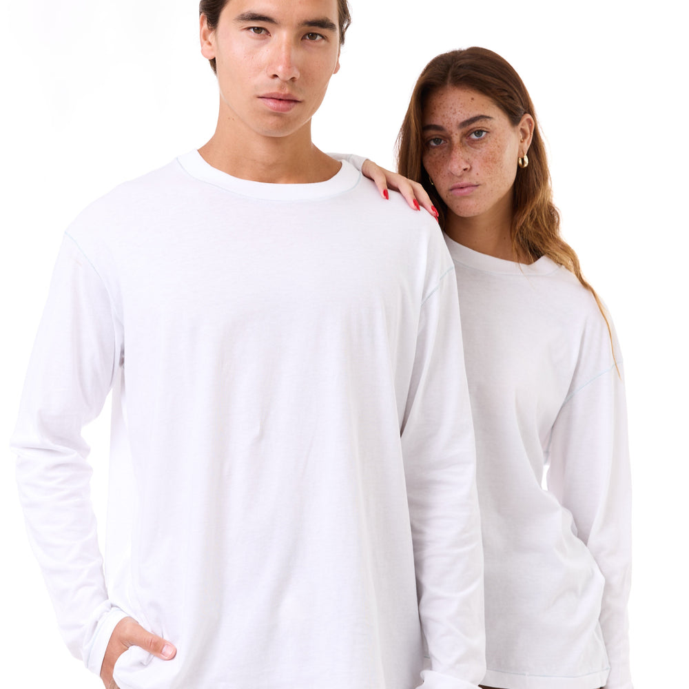 White - stitches long sleeves