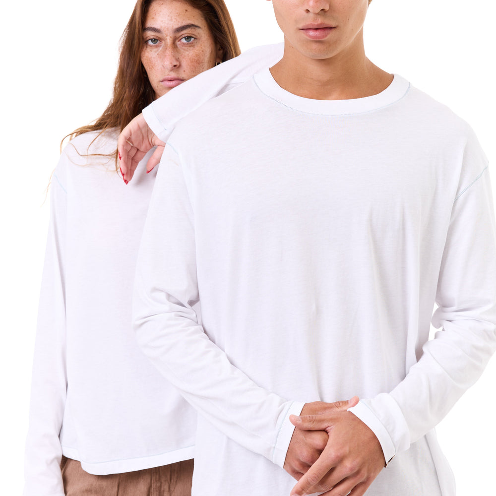 White - stitches long sleeves