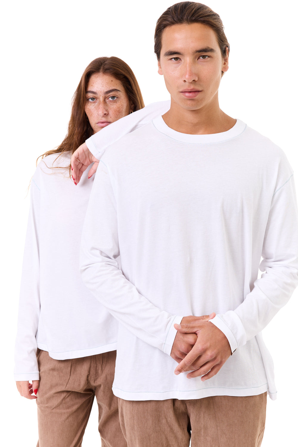 White - stitches long sleeves