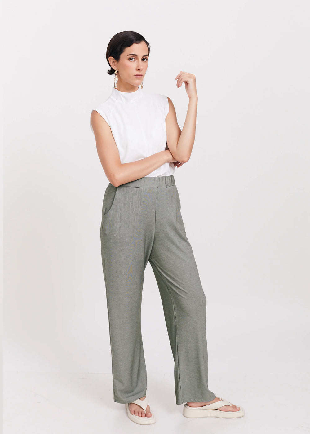 Louise pants | Olive grey